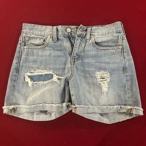Madewell distressed light wash shorts size 26